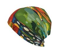 Colorful Deer Animal Beanie Hat Unisex Knitted Hat Warm Slouchy Skull Cap Black