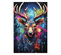 Colorful Deer Art Print-5 Classic Jigsaw Puzzle for Adults, 1000 PCS