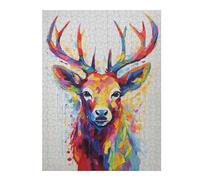 Colorful Deer Illustrated Jigsaw Puzzle for Adults, 500 PCS