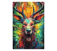 Colorful Deer Portrait -1 Distinctive Jigsaw Puzzle for Adults, 1000 PCS