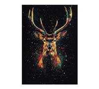 Colorful Deer Portrait Colourful Jigsaw Puzzle for Adults, 300 PCS