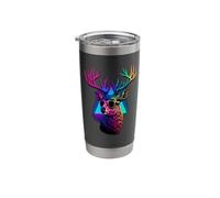Colorful Deer Wearing Glasses Graphic Stainless Steel Insulated Tumbler