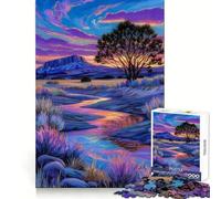 Colorful Desert Landscape Painting Jigsaw Puzzles for Adults1000 Pieces Serene Game Home Fun Pattern Build Xmas Idea (38x52cm)