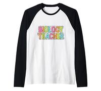 Colorful Design for Dedicated Biology Teacher Raglan Baseball Tee