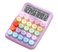 Colorful Desk Calculator, 12 Digit Multi Function Electronic Basic Calculator 4 Color Cute Desk Accessories with LCD Display Big Button for Home School Office (Purple)