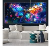 Colorful Diamond Art 80x160cm Large Diamond Painting Butterfly Crystal Art Painting Kits Adults, Full Square Drill Crystal Embroidery Gem Rhinestone Cross Stitch Pictures Crafts,Gifts for Women y-w573