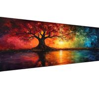 Colorful Diamond Art Tree Diamond Painting Kits Adults, DIY Full Drill Cross Stitch Kits for Adults, Crystal Art Kit for Home Wall Decor, Creative Hobby Gift & Stress Relief, 40x90cm 16x36 Inch Y1-187