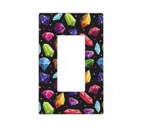 Colorful Diamond Wall Plate Covers, 1- Gang Wall Plates Mid-Size 5.0" x 3.0", Decorative Light Switch Cover Plate Outlet Covers, Polycarbonate Thermoplastic