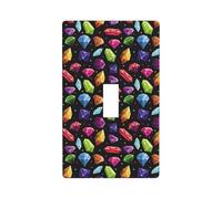 Colorful Diamond Wall Plate Covers, 1- Gang Wall Plates Standard Size 4.5" x 2.76", Decorative Toggle Light Switch Cover Plate Outlet Covers, Polycarbonate Thermoplastic