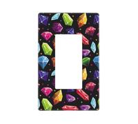 Colorful Diamond Wall Plate Covers Screwless 1 Gang Wall Plates Standard Size 4.6 x 2.8 Inch Decorative Light Switch Cover Plate Socket Covers Polycarbonate Thermoplastic