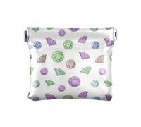 Colorful Diamonds Women Leather Coin Purse Convenient Personal Items Organizer for Woman Girl, Colorful Diamonds, 4.33"(L) x 3.74"(W) x 0.39"(H), Classic