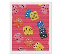 Colorful Dice Funny Diamond Art Kits for Adults Round Full Drill Picture Decor for Home Wall