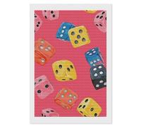 Colorful Dice Funny Diamond Art Kits for Adults Round Full Drill Picture Decor for Home Wall