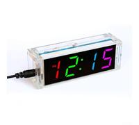 Colorful Digital Clock Diy Electronic Kit With Resistors And Parts For Soldering Experiment Learning Usb Powered Compact Desktop Green(Colorful)
