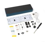 Colorful Digital Clock Soldering Project Practice Kit for - Educational DIY Electronics Assembly with 4-Digit Display for Date and(Blue)