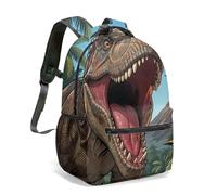 Colorful Dinosaur Backpack for Kids 16 Inch Large Cartoon Animal Print School Bag for Boys Girls Bookbag (15)