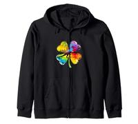 Colorful Dinosaur Clover Zip Hoodie