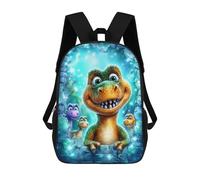 Colorful Dinosaur Friends Backpack 3D Print Kids Bag Elementary Students Daypack Lightweight School Bag for Children Girls Boys Nursery Lunch Pack 17inch