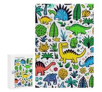 Colorful Dinosaur Garden Displayable Picture Puzzle, 300 PCS - New Year Gift; for Couples, Friends And Family