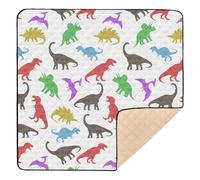 Colorful Dinosaur Pattern 50x50 inch Baby Play Mat,Thicken Soft Non-Slip Tummy Time Mat for Toddlers and Infants