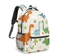 Colorful Dinosaur Print Backpack 16 Inch Tropical Palm Tree Vibrant Prehistoric Jungle Pattern 360 All Over Print Fashion Rucksack (03)