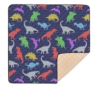 Colorful Dinosaur Prints 50x50 inch Baby Play Mat,Thicken Soft Non-Slip Tummy Time Mat for Toddlers and Infants