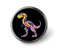 Colorful Dinosaur Round Lapel Pin Button Brooch Tie Badge Elegant Hat Clothing Jewelry Accessories