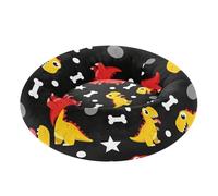 Colorful Dinosaurs & Bones Pattern Pet Cat Beds Warm & Cozy fluffier Orthopedic Dog Bed for Small Size Pets Sleeping