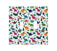 Colorful Dinosaurs Modern Leather-Textured Dual Rocker Switch Plate Cover â€“ Premium Pc Material Wall Plate for Residential & Commercial Use, Full-Panel Printed Design with Decorative Painted Screws