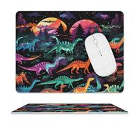 Colorful Dinosaurs Mouse Pad Ultra Thin, Leather Mousepad with Waterproof Smooth Surface, Anti Slip Mouse Pad for Gaming, Office & Home, 10 X 8 Inch