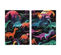 Colorful Dinosaurs Passport Holder with Card And Ticket Slot, PU Leather Passport Case Easy Access, Travel Essentials Document Organizer Waterproof Travel Wallet for Men Women