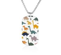 Colorful Dinosaurs Pattern Novelty Pendants Necklaces