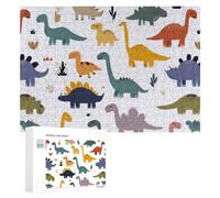 Colorful Dinosaurs Pattern Wooden Jigsaw Puzzles for Adults Intelligent Games Home Decor Artwork for Home Office