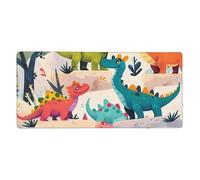Colorful Dinosaurs Print Large Gaming Mouse Pad (90x40cm / 36x16in) Extended Desk Mat for Gaming & Work