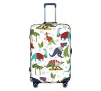 Colorful Dinosaurs print Washable Travel Luggage Cover Abstract Colorful Print Luggage Suitcase Protector, White, Small, White, Small