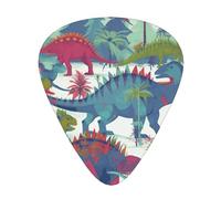 Colorful Dinosaurs Printed Guitar Picks 12-Piece Set - Comfortable, Versatile Plectrum for All Guitar Styles & Players