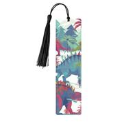 Colorful Dinosaurs Printed Metal Bookmarks M - Black Lightweight Aluminium Book Marker for Books, Journals & Gifts, Ideal Book Lovers, Holiday Decor & Crafts