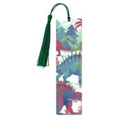 Colorful Dinosaurs Printed Metal Bookmarks S - Dark Green Lightweight Aluminium Book Marker for Books, Journals & Gifts, Ideal Book Lovers, Holiday Decor & Crafts