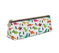 Colorful Dinosaurs1 Print Student Pencil Case Large Capacity Triangle Pouch Daily Essentials School College