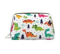 Colorful Dinosaurs1 Printed Large Makeup Organizer Versatile Toiletry Case with Secure Zipper Closure for Women