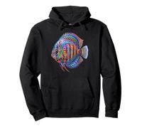 Colorful Discus Fish Ocean Marine Animal Abstract Art Pullover Hoodie