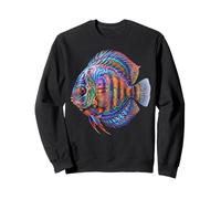 Colorful Discus Fish Ocean Marine Animal Abstract Art Sweatshirt