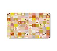 Colorful Dish Drying Mats For Kitchen Counter, Cup Pattern Absorbent Rubber Dish Drainer Mat, Cozy PU Leather Drying Pad For Coffee Bar Protector 12x20 Inch