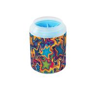 Colorful Distorted Star Pattern in Pop Art Style Portable Pet Foot Cleaner with Soft Massage Brush Pets Grooming Supplies for Small & Medium Dogs