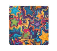 Colorful distorted star pattern in pop art style Protective Makeup Bag Cloth Cosmetic Travel Bag Organizer Wrap Camera Lens Cloth Wrapper Makeup For Women Size 21.7x21.7in