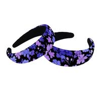 Colorful Ditsy Floral Pattern Padded Headbands, Fashion Thick Wide Hair Band Hoops, Headbands for Women Girls, Velvet Hair Hoops, Hair Accessories, Set of 2