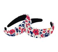 Colorful Ditsy Flower Pattern Wide Head Bands Hoops for Hair, Padded Thick Women Headbands, Elastic Cute Headband Head Wrap, Wide Top Turban Hair Bands, Set of 2