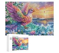 Colorful Divine Bird Over Ocean Waves 300 Piece Jigsaw Puzzle for Teens 14+ Party Game Logic Thinking Gift for Social Gathering 300 PCS