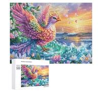 Colorful Divine Bird Over Ocean Waves 500 Piece Jigsaw Puzzle for Adults Indoor Puzzle Fun Logical Challenge Gift for Personal Use 500 PCS