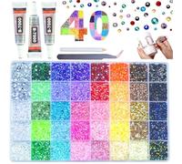 Colorful DIY Resin Rhinestone Kit, 2026 New Multicolor 3mm Flatback Rainbow Gems Rainbow Colorful Jelly Rhinestones Gems Bedazzling Bedazzed Kit, DIY Nail Clothing Bags Phone (28grids 2800pieces)